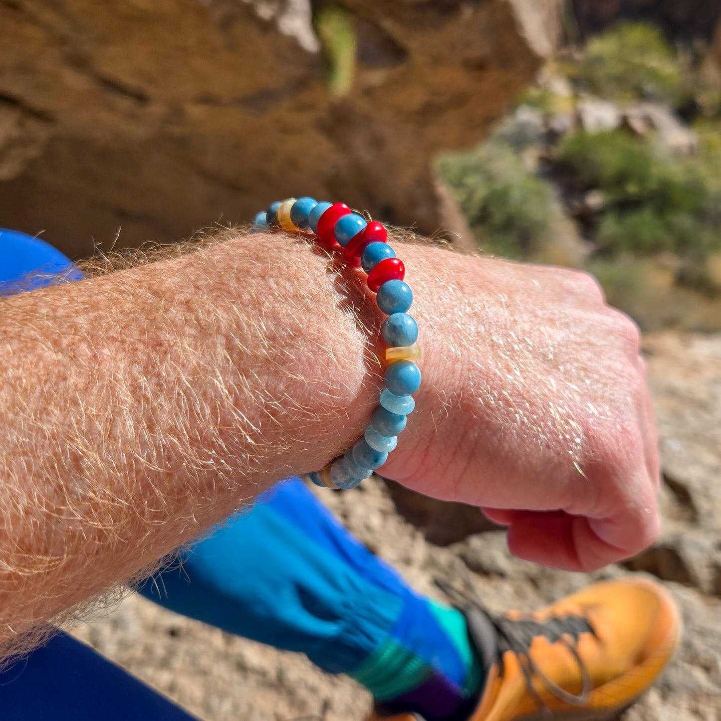 Totodile-Inspired Splash of Joy Gemstone Bracelet