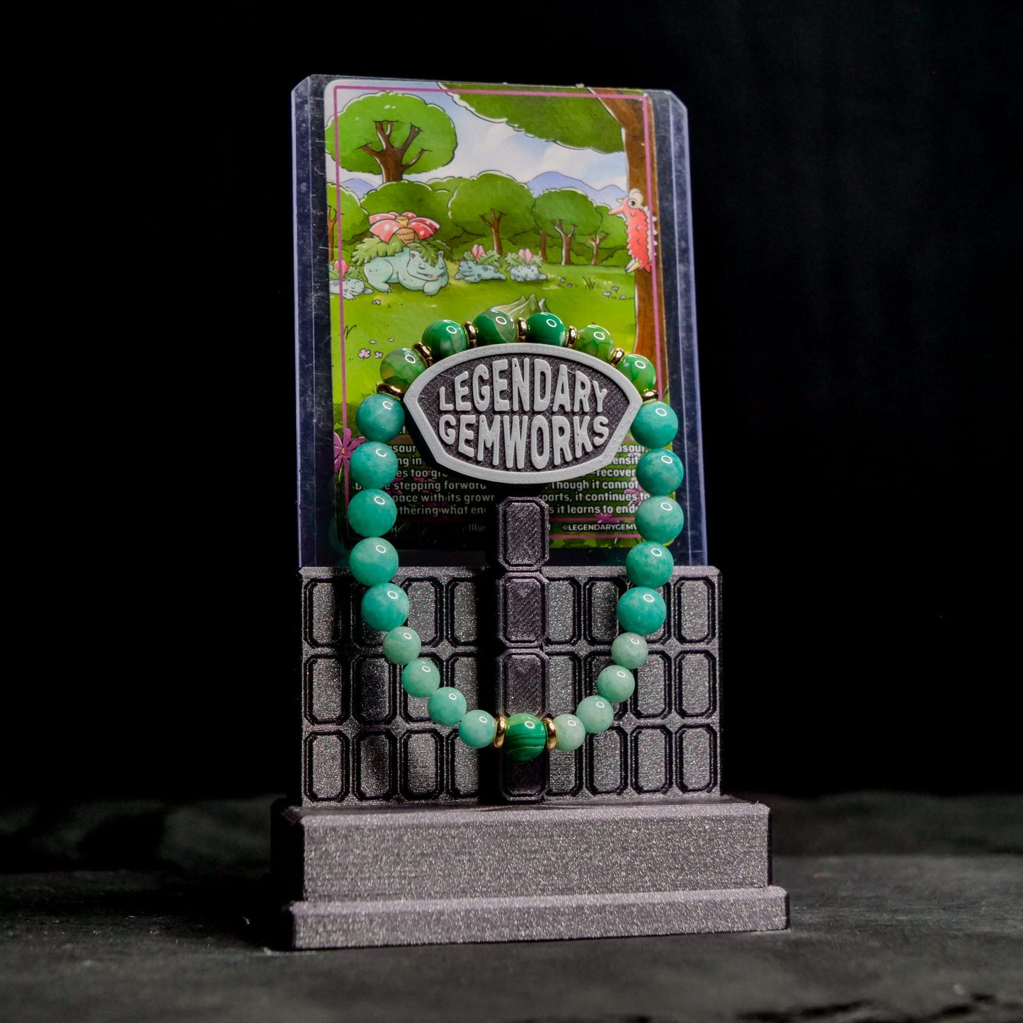 Bulbasaur Bracelet | Amazonite & Agate