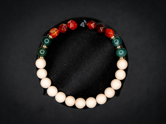 Cyndaquil Bracelet | Carnelian & Moss Agate