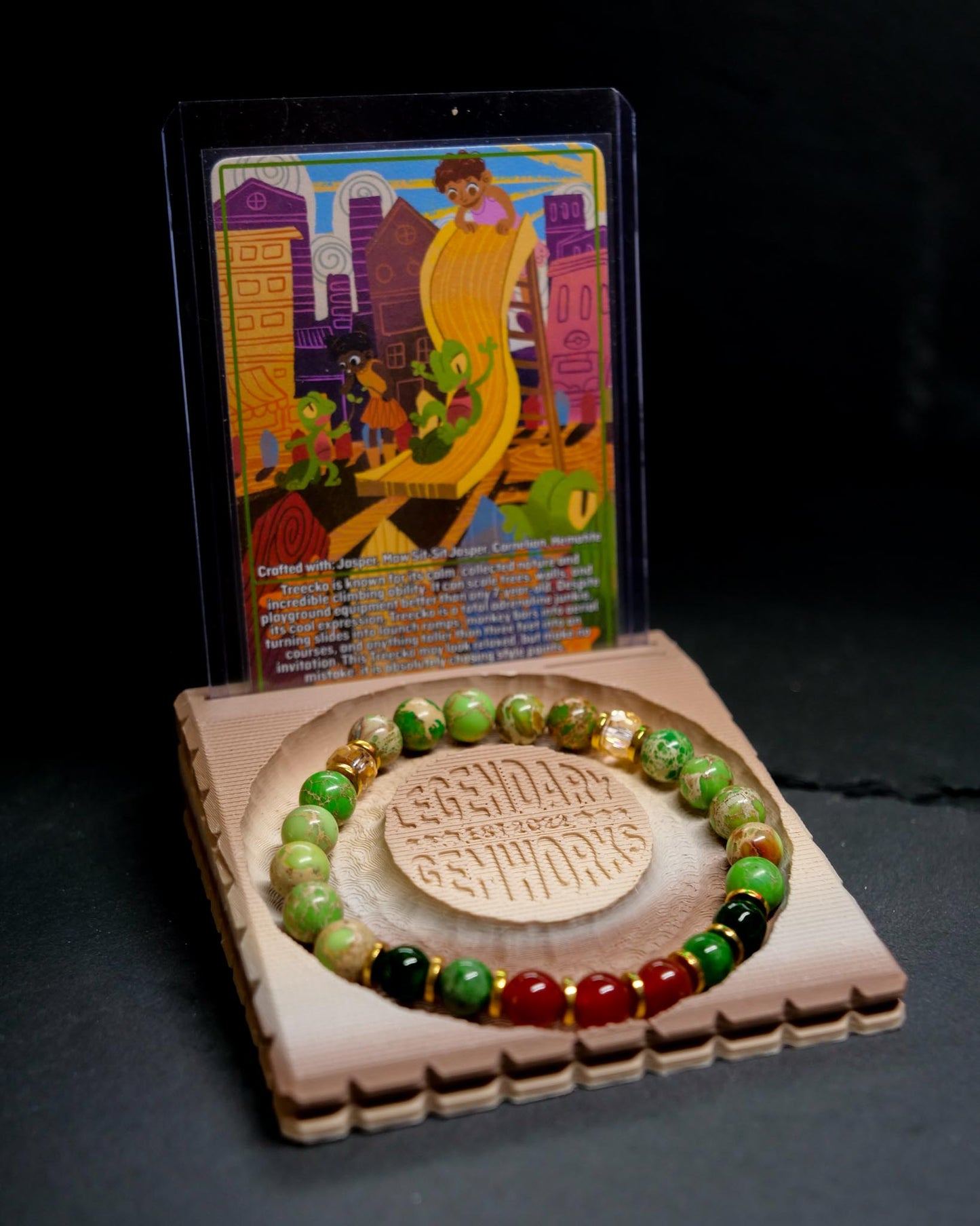 Treecko Inspired Gemstone Bracelet