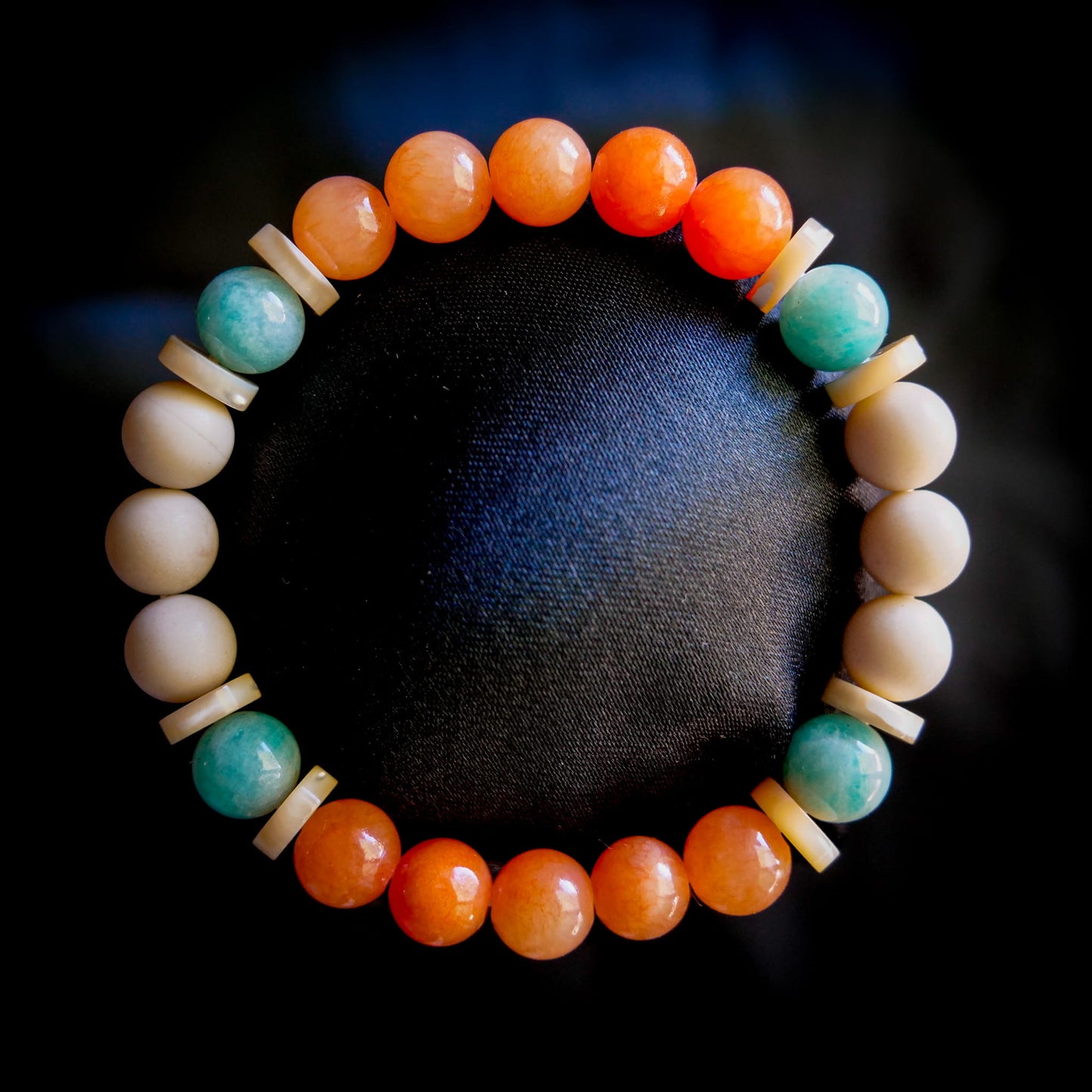 Dragonite Bracelet | Orange Jade & Amazonite
