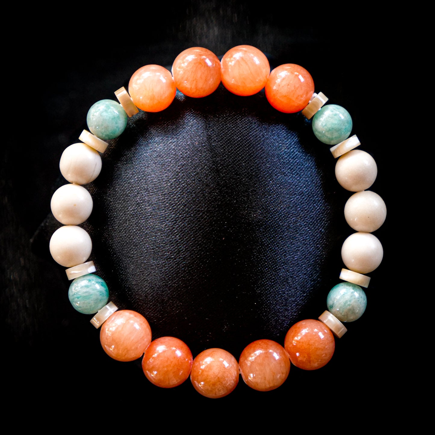 Dragonite Inspired Orange Jade & Amazonite Bracelet