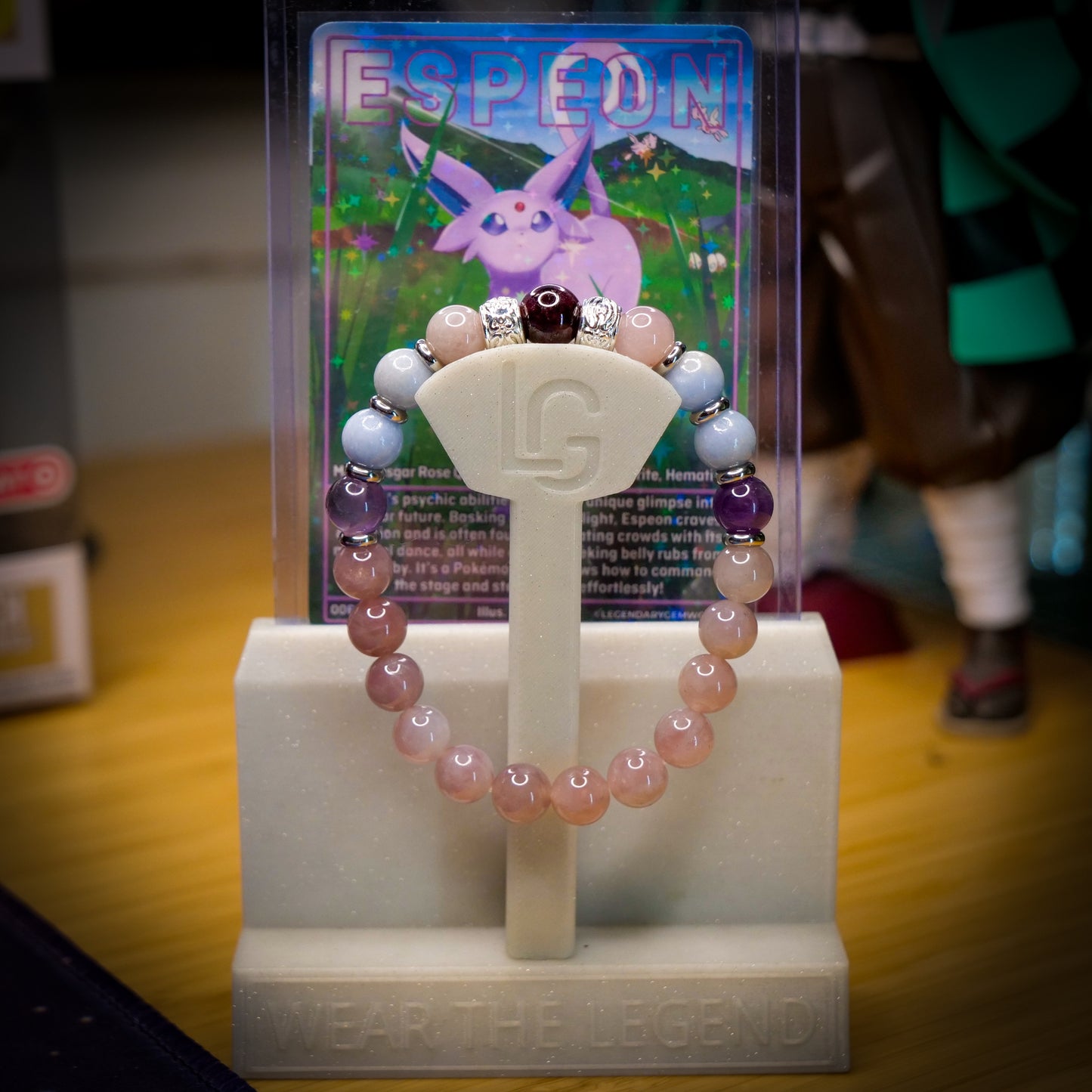 Espeon Inspired Rose Quartz Bracelet
