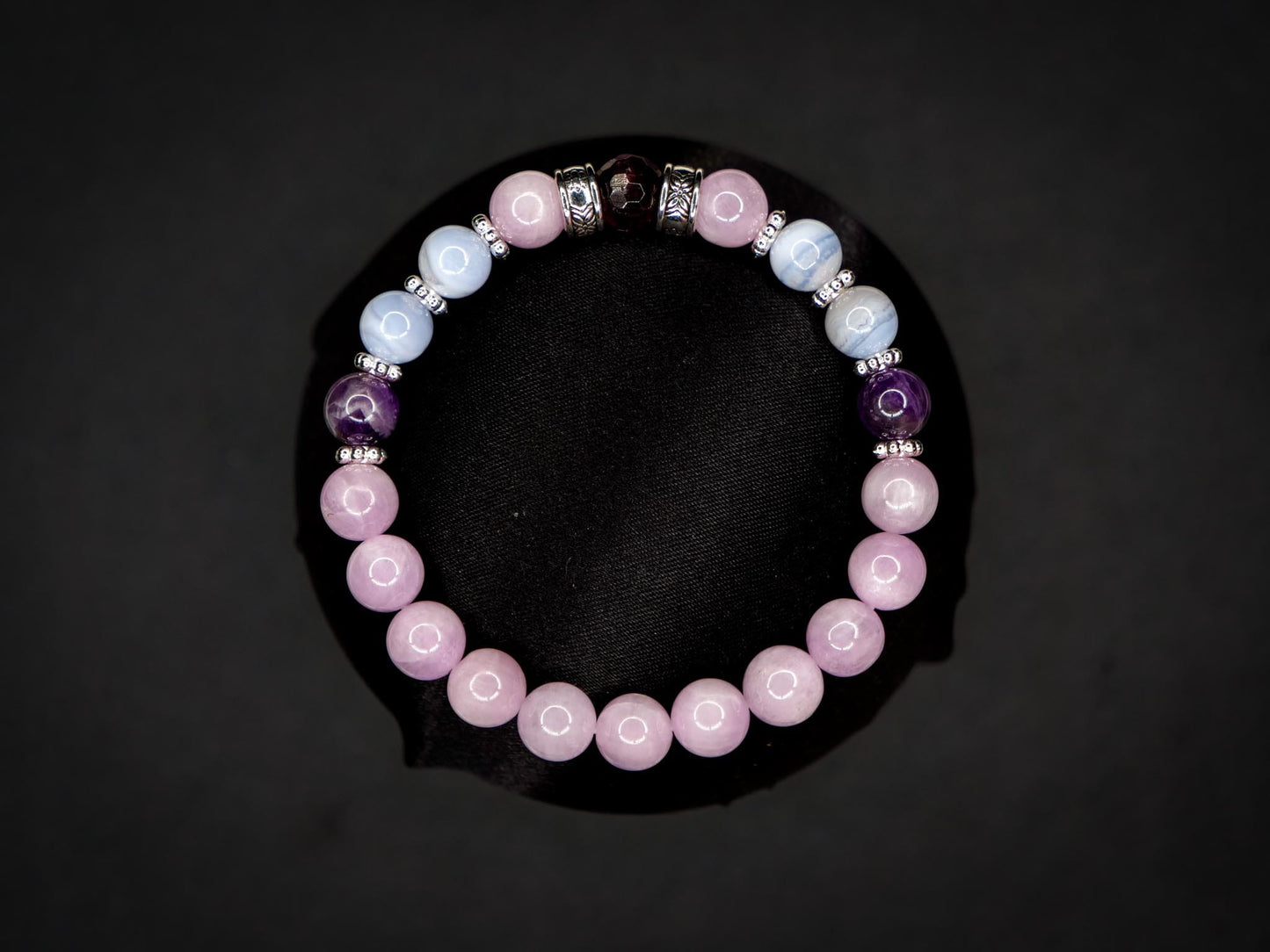 Espeon Bracelet | Kunzite & Garnet