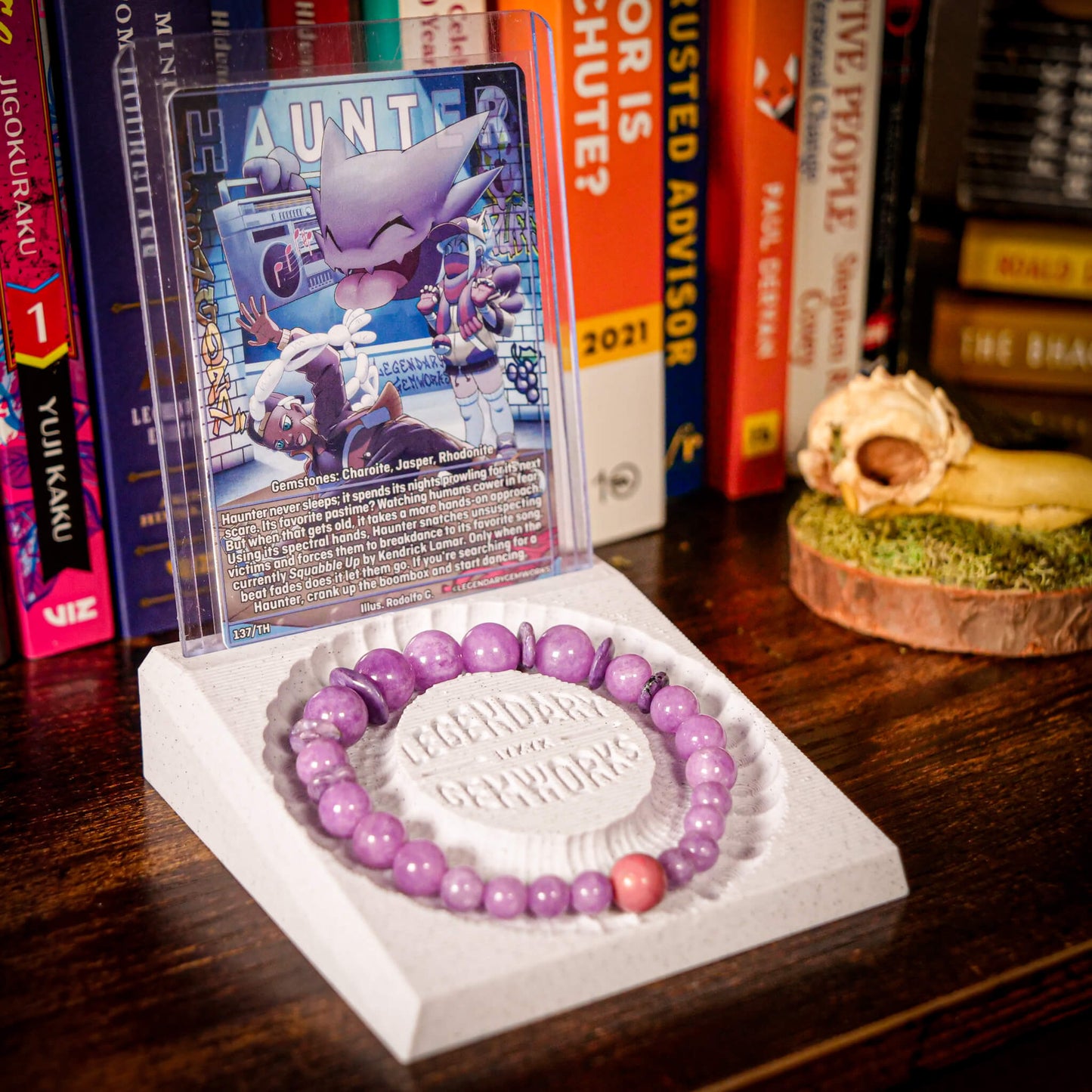 Haunter Inspired Jasper & Rhodonite Bracelet