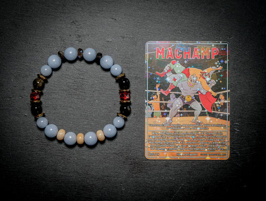 Machamp Bracelet | Angelite, Obsidian & Hematite
