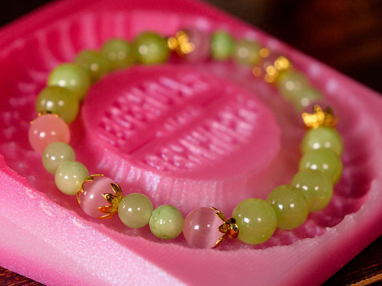 Meganium Inspired Calcite Bracelet