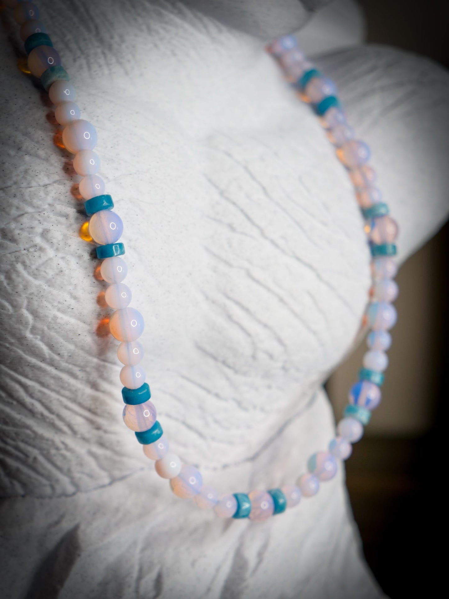 Mew-Inspired Gemstone Necklace