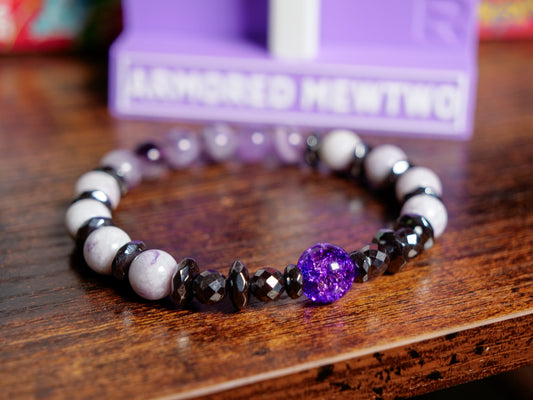 Armored Mewtwo-Inspired Gemstone Bracelet