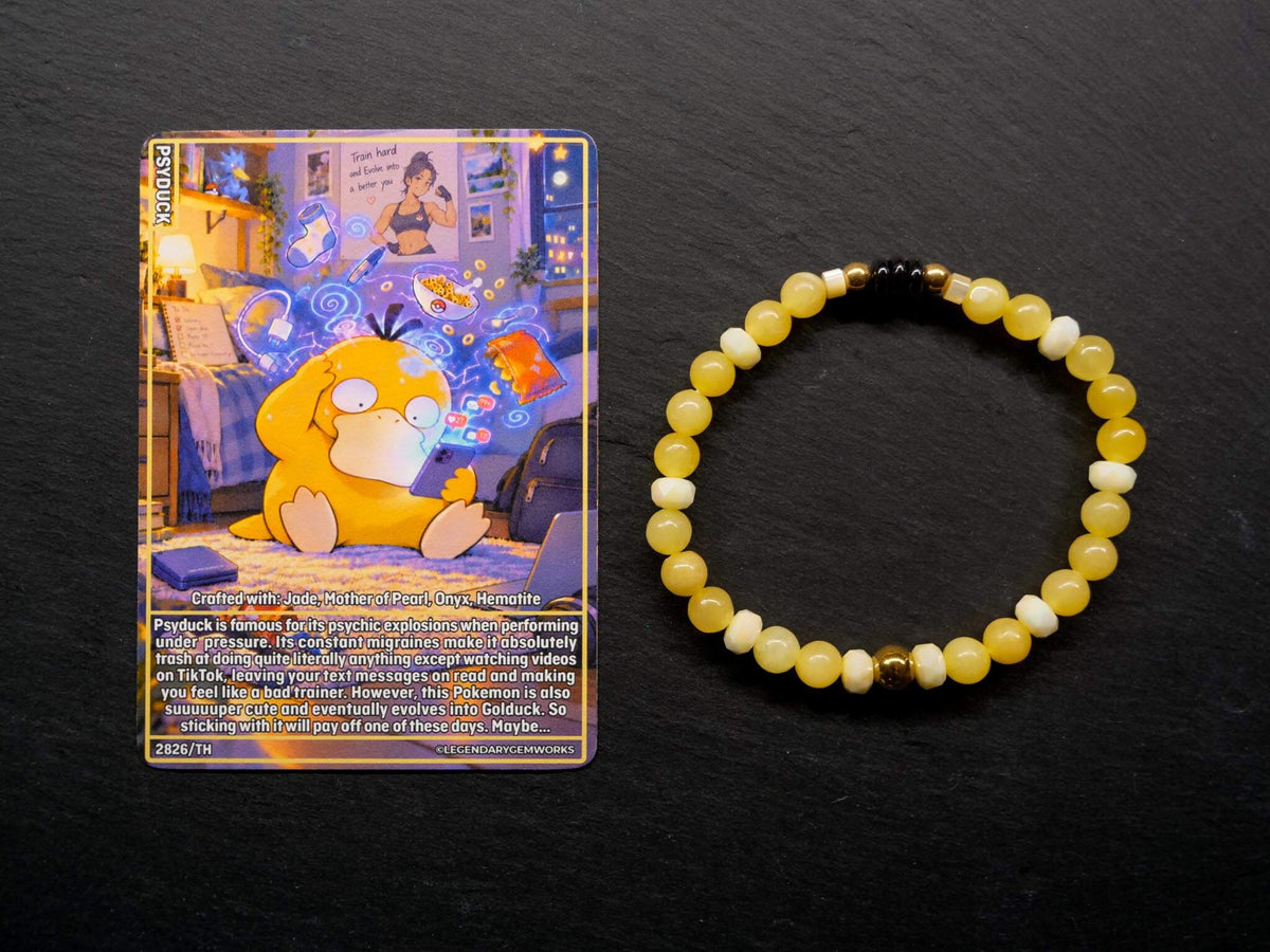 Psyduck Bracelet | Jade & Onyx