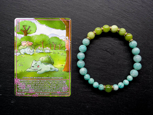 Bulbasaur Bracelet | Amazonite & Peridot