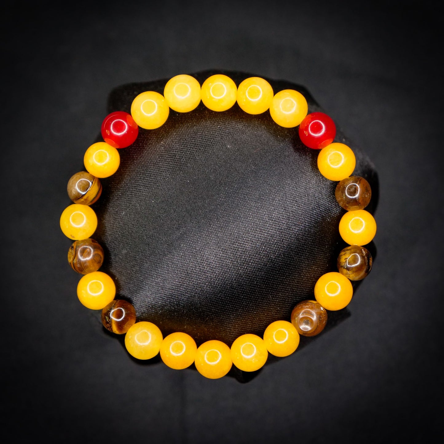 Pikachu Inspired Jade & Tiger Eye Bracelet