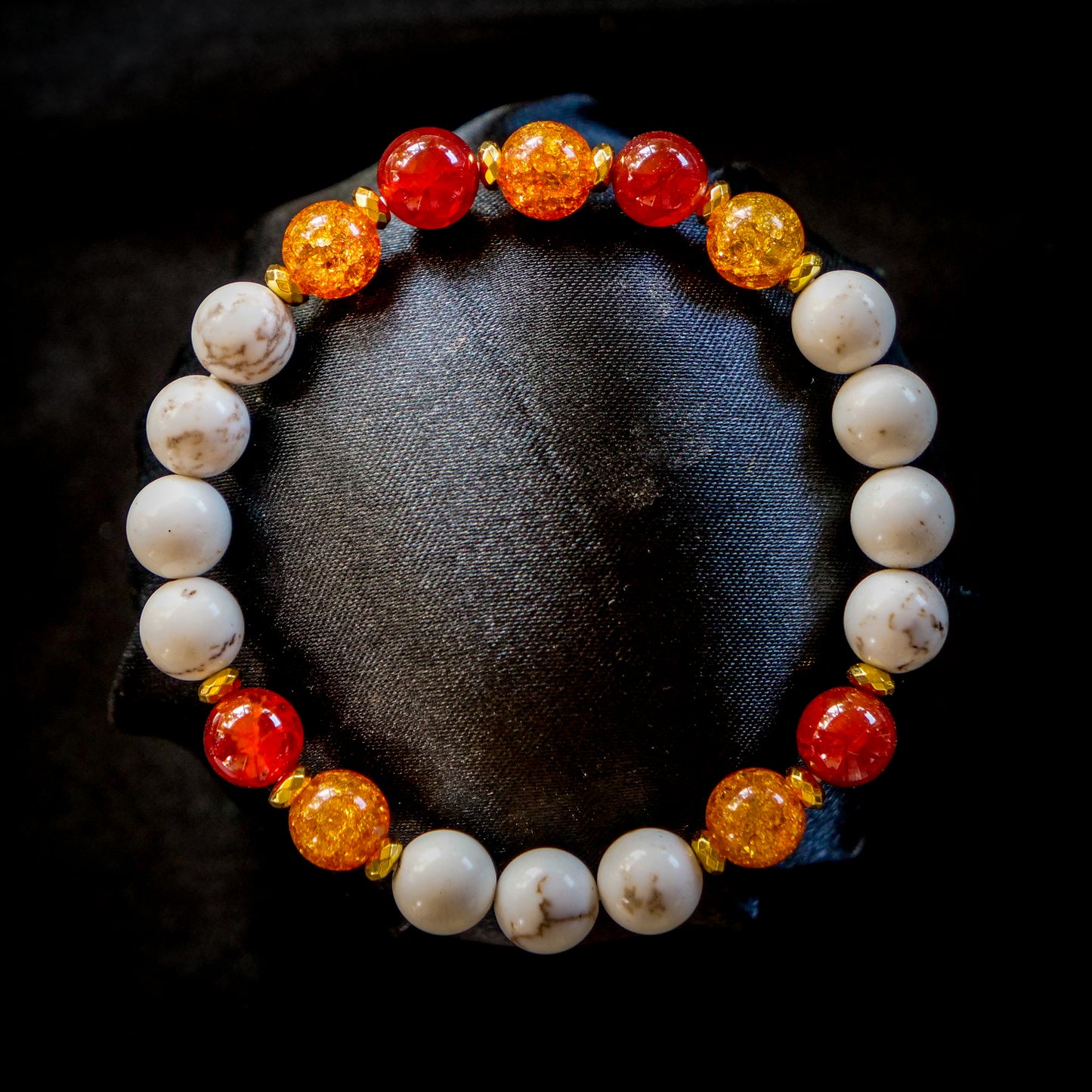 Rapidash Inspired Magnesite & Fire Agate Bracelet