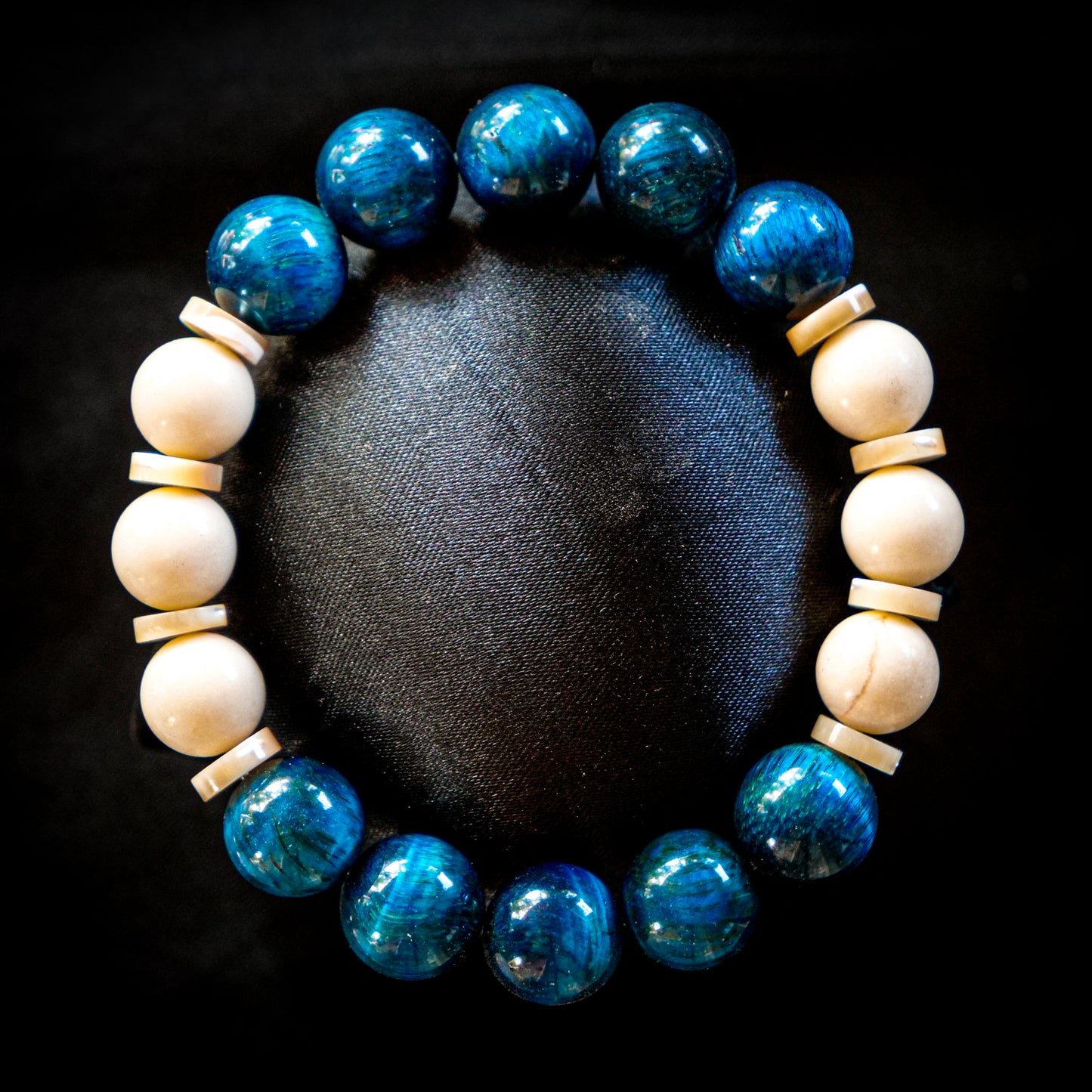 Snorlax Inspired Tiger Eye & Fossil Rock Bracelet