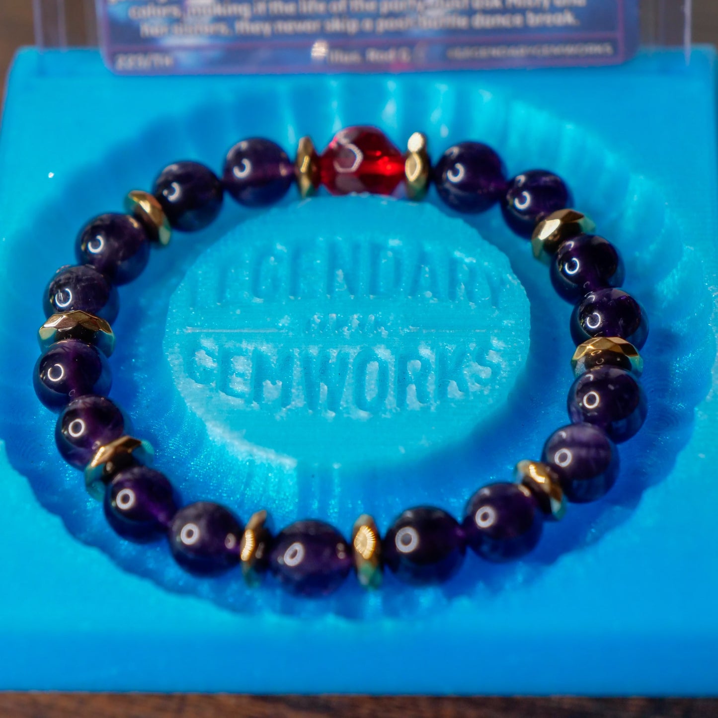 Starmie Inspired Amethyst & Hematite Bracelet