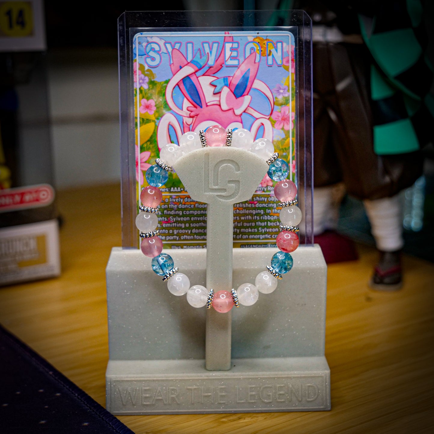 Sylveon Inspired Rainbow Moonstone Bracelet