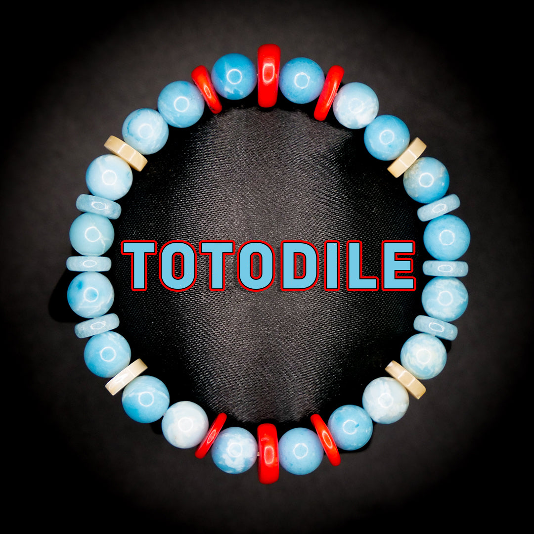 Totodile-Inspired Splash of Joy Gemstone Bracelet
