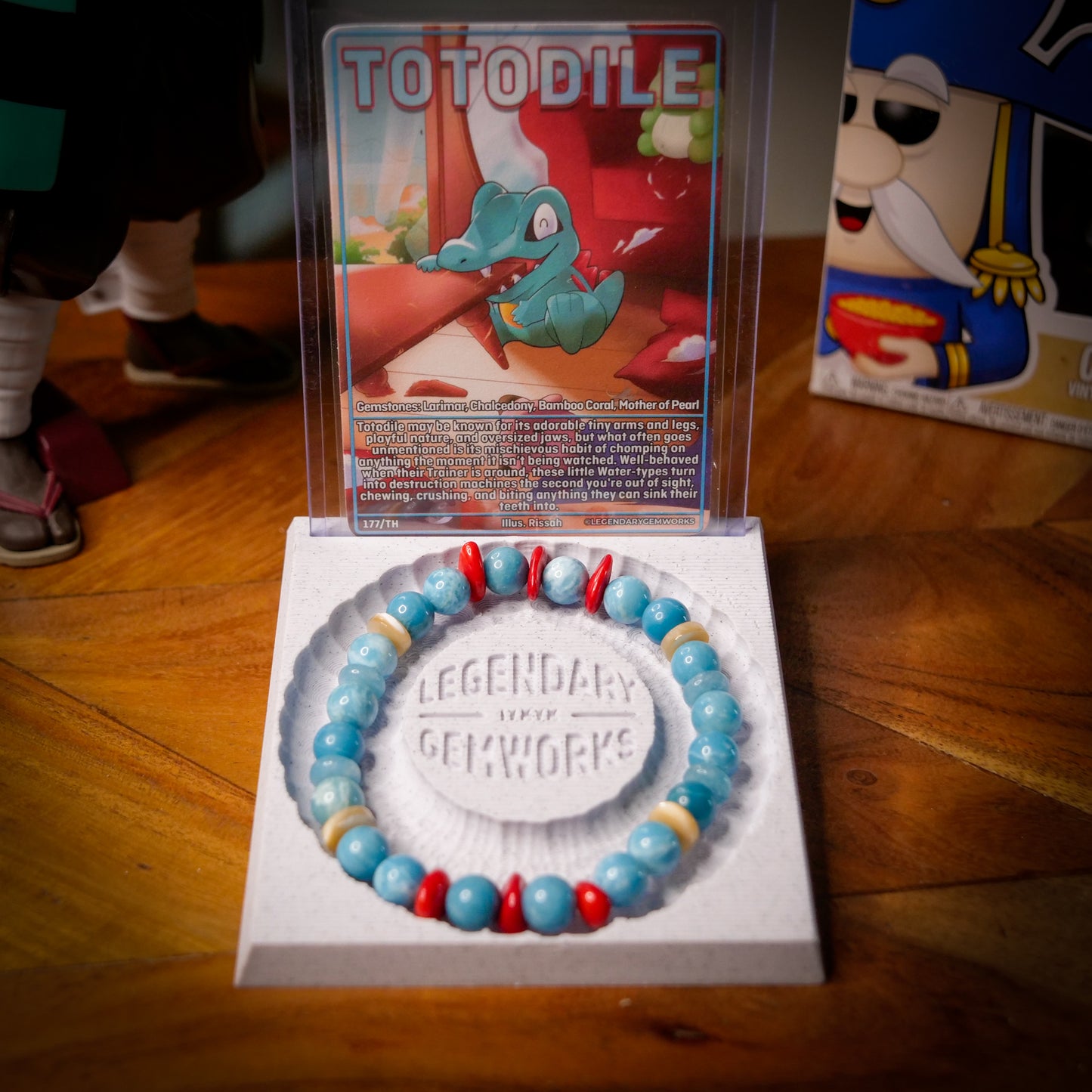 Totodile-Inspired Splash of Joy Gemstone Bracelet