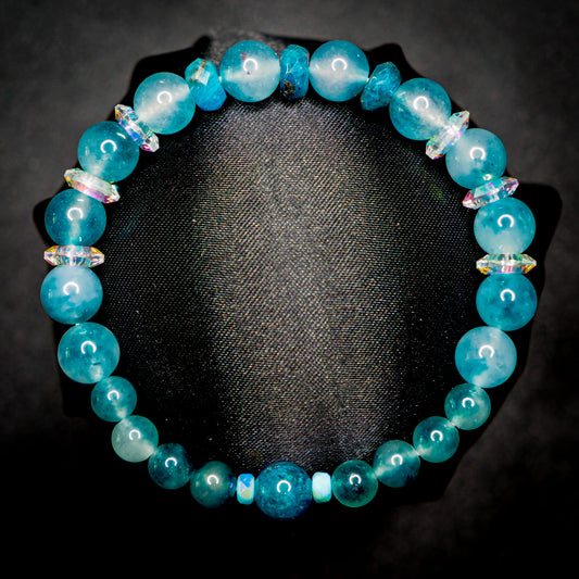 Vaporeon Bracelet | Chalcedony & Apatite