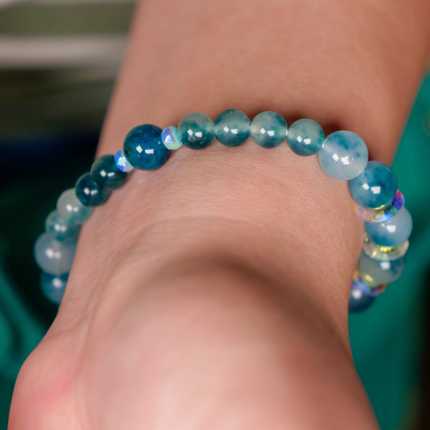 Vaporeon Bracelet | Chalcedony & Apatite