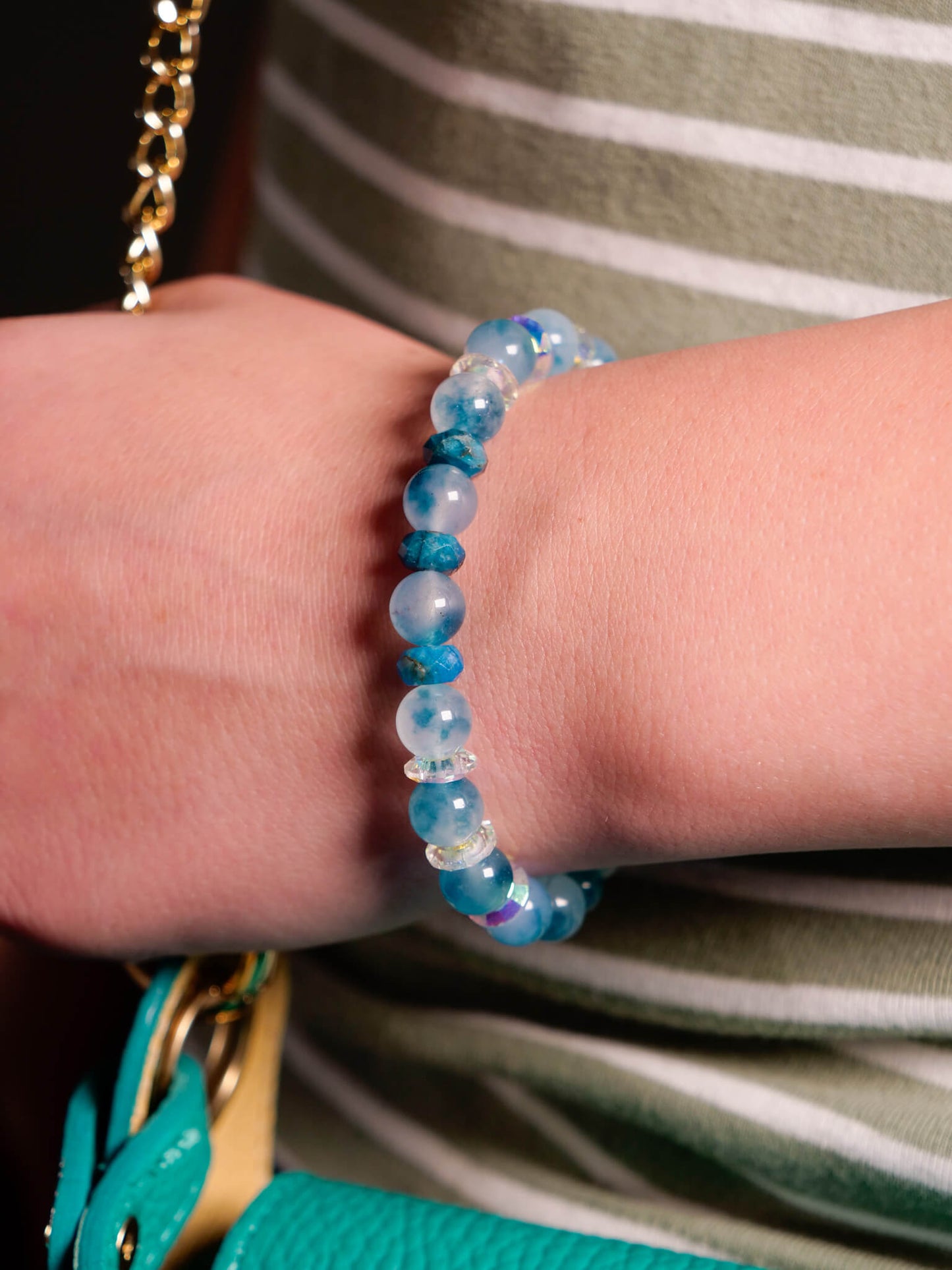 Vaporeon Inspired Gemstone Bracelet