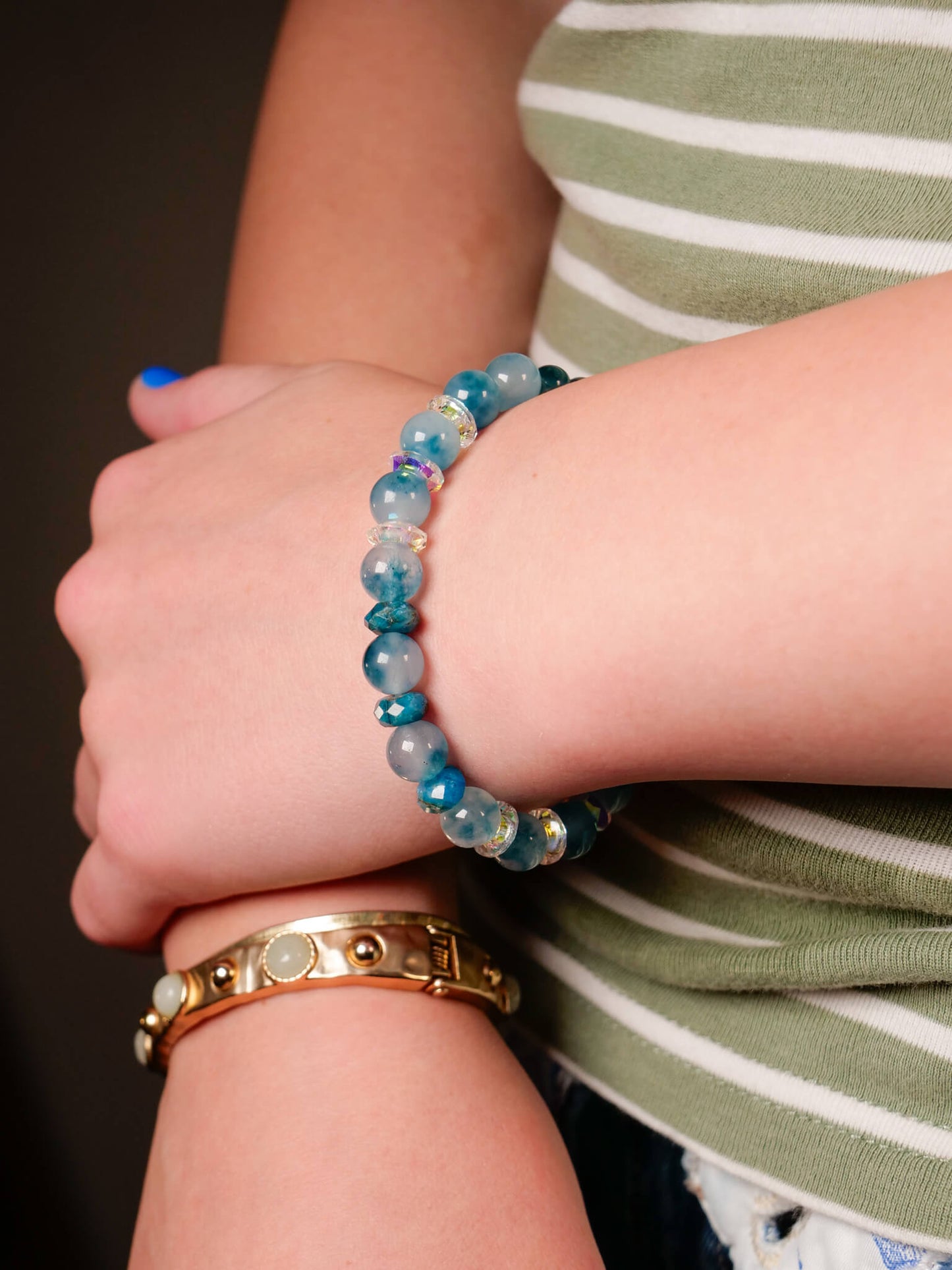 Vaporeon Inspired Gemstone Bracelet