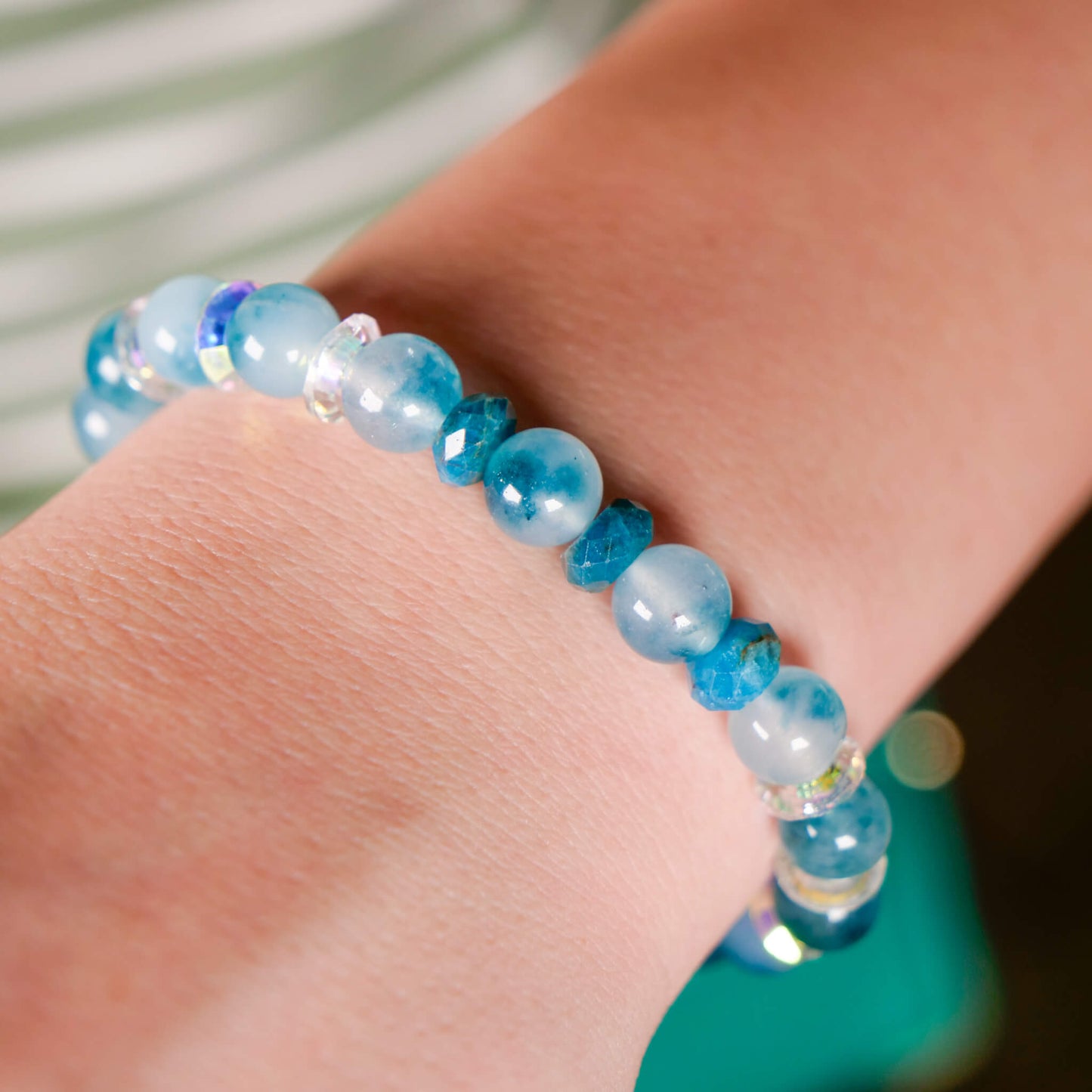 Vaporeon Inspired Gemstone Bracelet