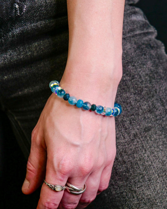 Vaporeon Bracelet | Chalcedony & Apatite