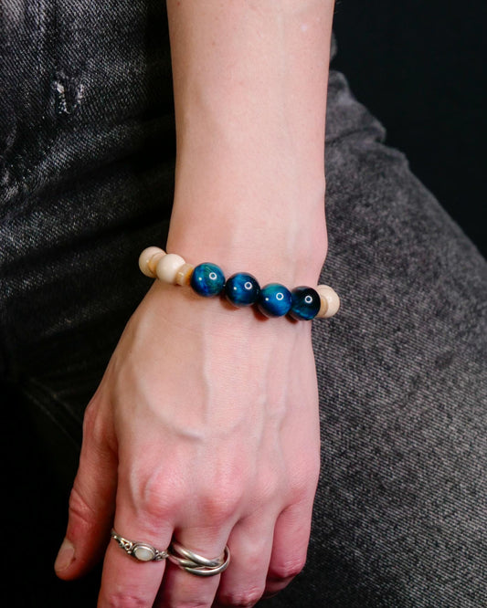 Snorlax Bracelet | Tigers Eye & Fossil Rock