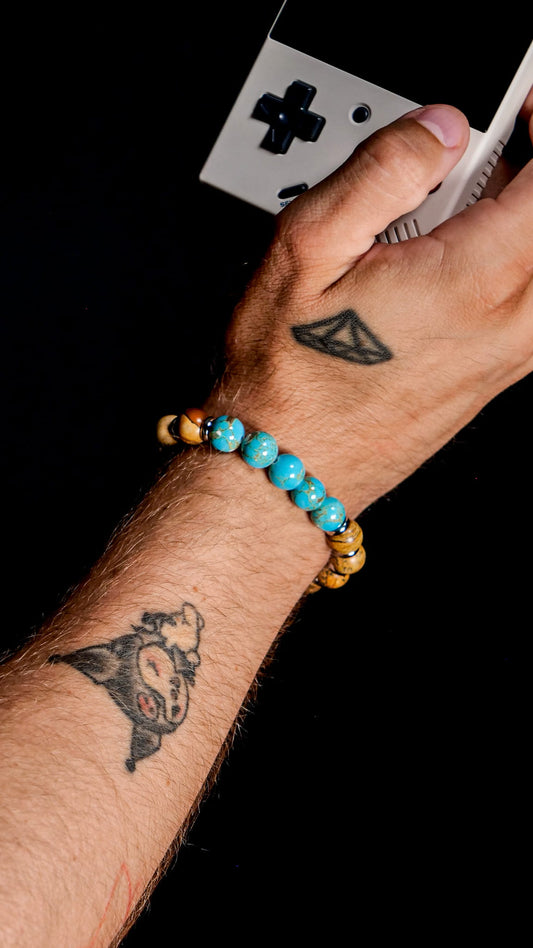 Blastoise Bracelet | Shell Turquoise & Picture Jasper