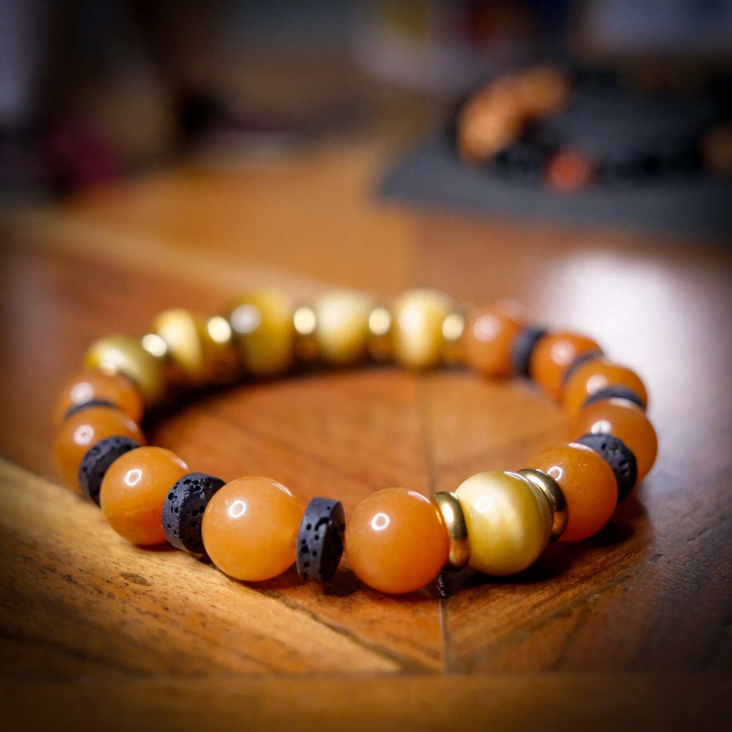 Arcanine-Inspired Aventurine & Tigers Eye Bracelet