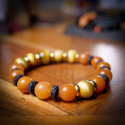 Arcanine-Inspired Aventurine & Tigers Eye Bracelet