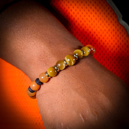 Arcanine-Inspired Aventurine & Tigers Eye Bracelet