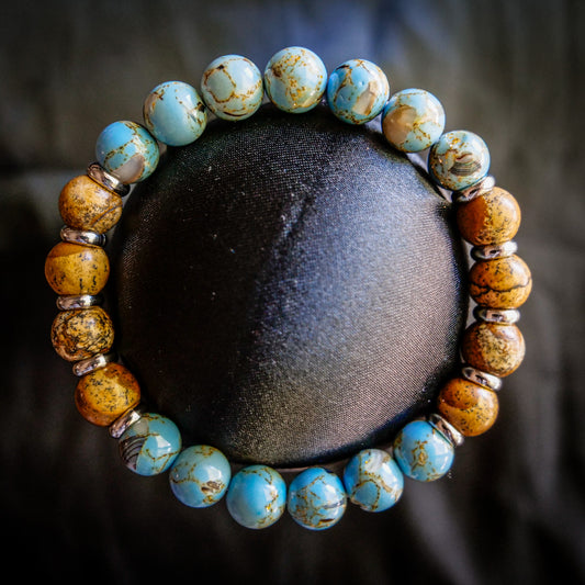 Blastoise Inspired Gemstone Bracelet