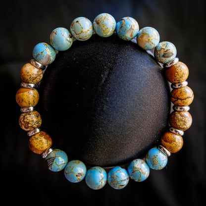 Blastoise Bracelet | Shell Turquoise & Picture Jasper