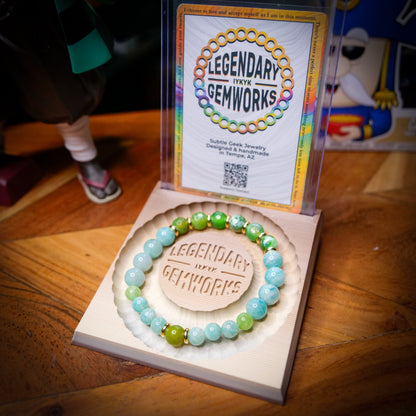 Bulbasaur Inspired Amazonite & Agate Bracelet