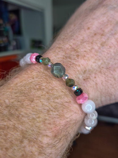 Clefairy Bracelet | Rose Quartz & Labradorite