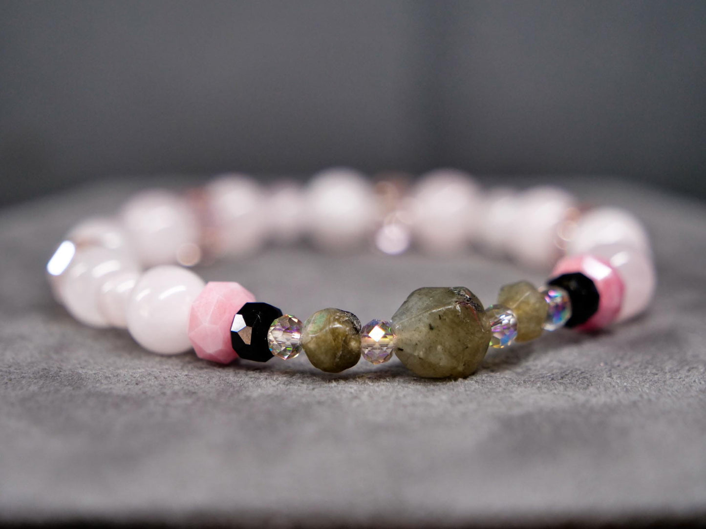 Clefairy Bracelet | Rose Quartz & Labradorite