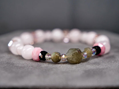 Clefairy Bracelet | Rose Quartz & Labradorite