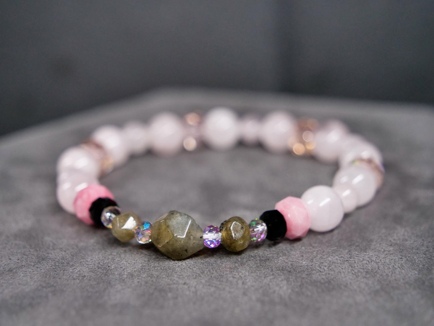 Clefairy Bracelet | Rose Quartz & Labradorite