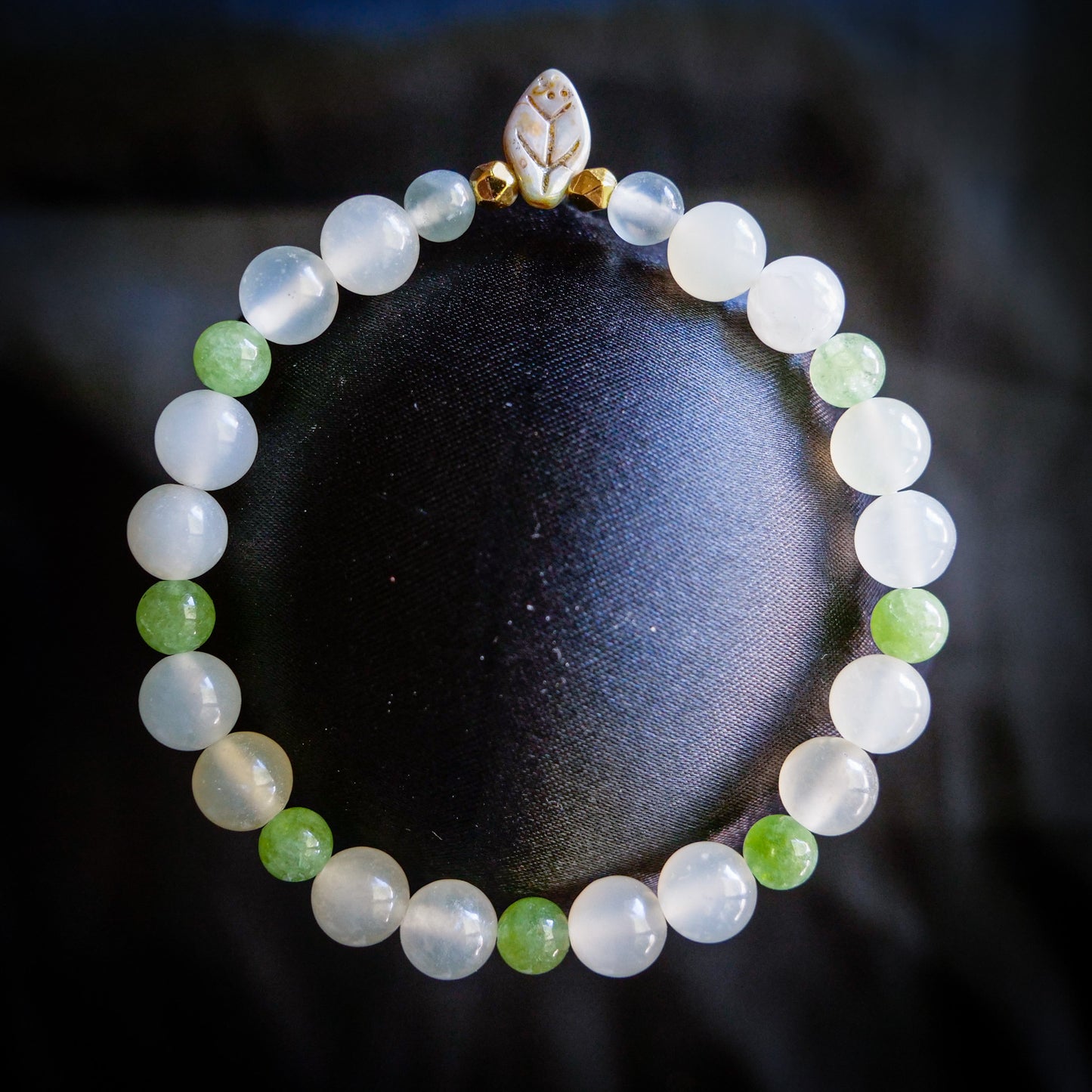 Chikorita-Inspired Gemstone Bracelet