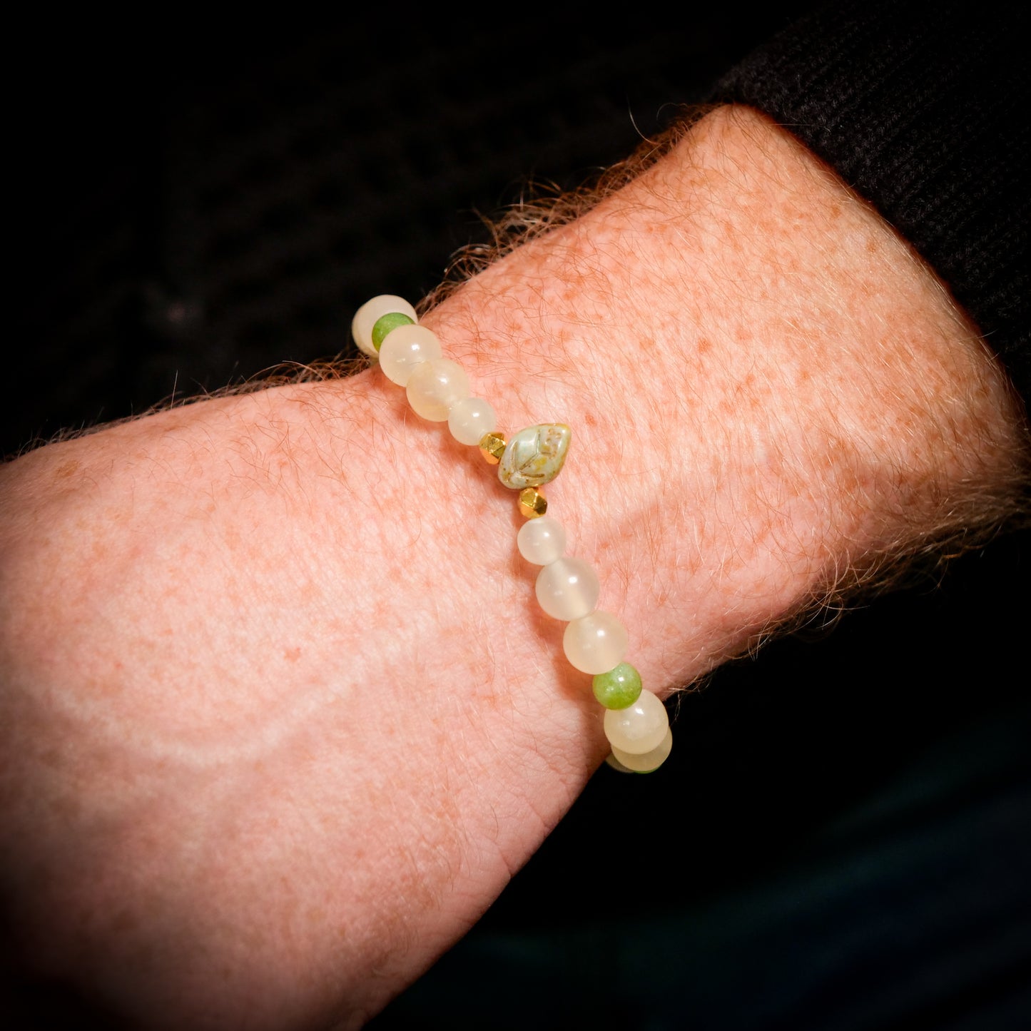 Chikorita-Inspired Gemstone Bracelet