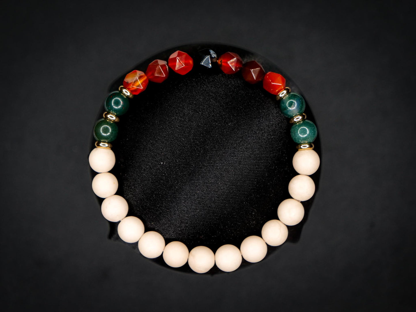 Cyndaquil Bracelet | Carnelian & Moss Agate