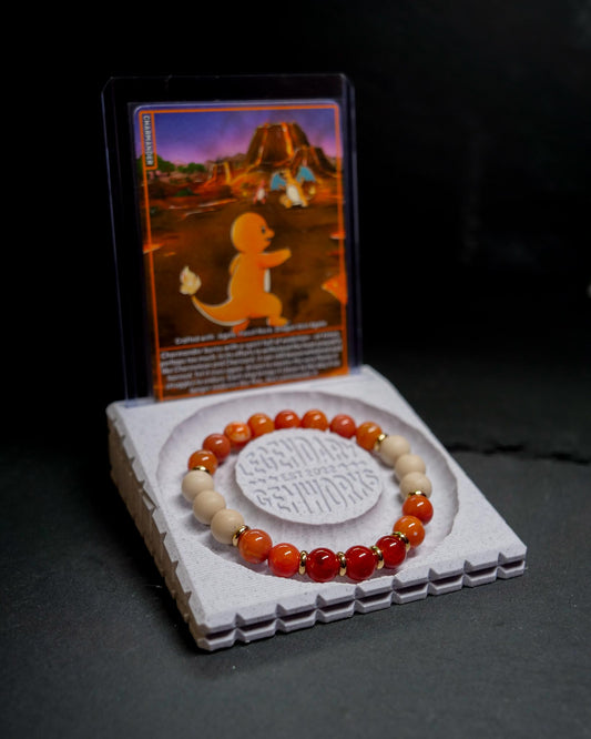 Charmander-Inspired Gemstone Bracelet