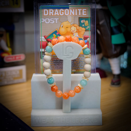 Dragonite Inspired Orange Jade & Amazonite Bracelet