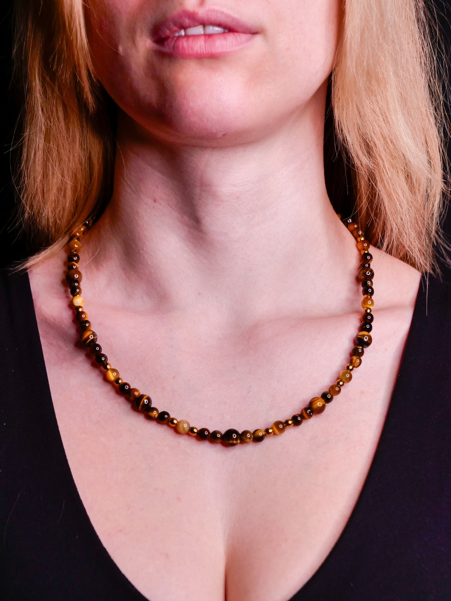 Eevee Inspired Tiger Eye Necklace