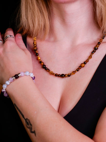 Eevee Inspired Tiger Eye Necklace
