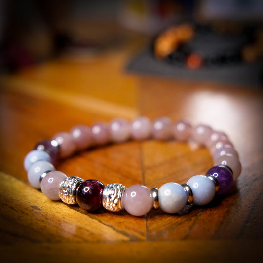 Espeon Inspired Rose Quartz Bracelet