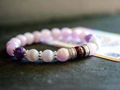Espeon Bracelet | Kunzite & Garnet