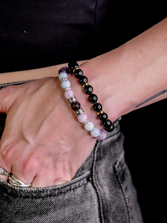 Espeon Bracelet | Kunzite & Garnet